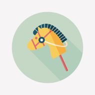 toy horse flat icon with long shadow eps10 N22