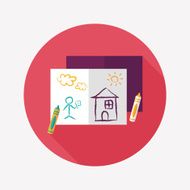 crayons flat icon with long shadow eps10 N32