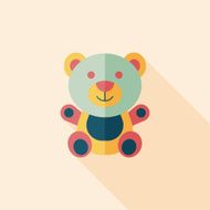 teddy bear flat icon with long shadow eps 10 N10