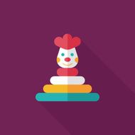 Pyramid toy flat icon with long shadow eps10 N84