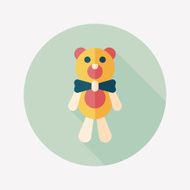 teddy bear flat icon with long shadow N34