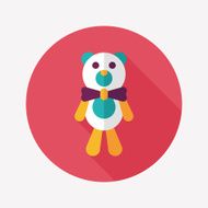 teddy bear flat icon with long shadow N35