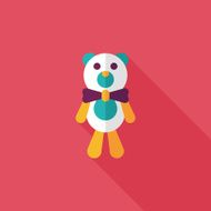 teddy bear flat icon with long shadow N37