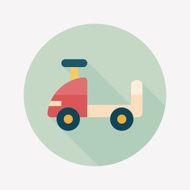 toy car flat icon with long shadow N32