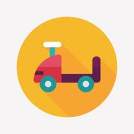 toy car flat icon with long shadow N33