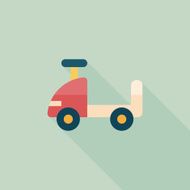 toy car flat icon with long shadow N34