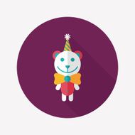birthday teddy bear flat icon with long shadow eps10 N42