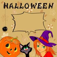 Funny card with Halloween