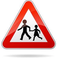 Vector beware pedestrians sign