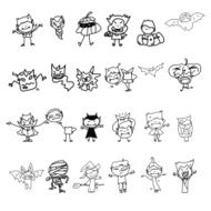 hand drawing cartoon character halloween