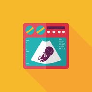 ultrasound baby flat icon with long shadow