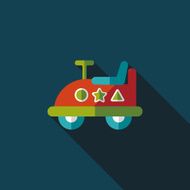 toy car flat icon with long shadow N38