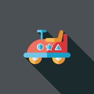 toy car flat icon with long shadow N39