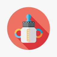 Baby bottle flat icon with long shadow EPS 10 N59