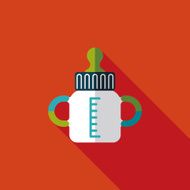 Baby bottle flat icon with long shadow EPS 10 N60