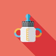 Baby bottle flat icon with long shadow EPS 10 N61