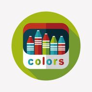 crayons flat icon with long shadow eps10 N35