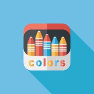 crayons flat icon with long shadow eps10 N38