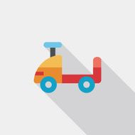 toy car flat icon with long shadow N42