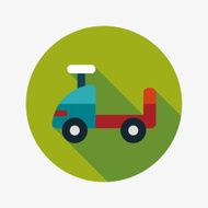 toy car flat icon with long shadow N43