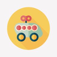 toy car flat icon with long shadow N44