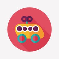 toy car flat icon with long shadow N45