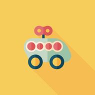 toy car flat icon with long shadow N46