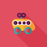 toy car flat icon with long shadow N47