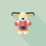 toy dog flat icon with long shadow eps10 N6