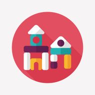 brick house flat icon with long shadow N61