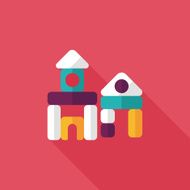 brick house flat icon with long shadow N63