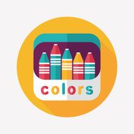crayons flat icon with long shadow eps10 N40