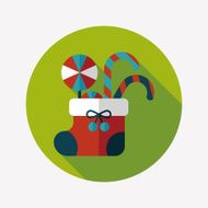 Christmas stocking flat icon with long shadow eps10 N30