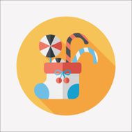 Christmas stocking flat icon with long shadow eps10 N31