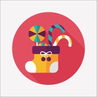 Christmas stocking flat icon with long shadow eps10 N32
