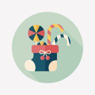 Christmas stocking flat icon with long shadow eps10 N33