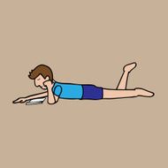 Boy reads on floor