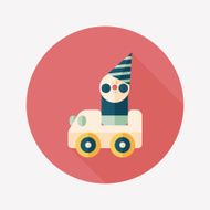 toy car flat icon with long shadow N52