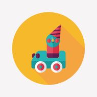 toy car flat icon with long shadow N53