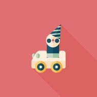 toy car flat icon with long shadow N54