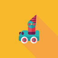 toy car flat icon with long shadow N55