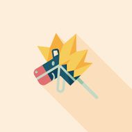 toy horse flat icon with long shadow eps10 N24