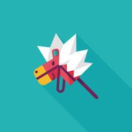 toy horse flat icon with long shadow eps10 N25