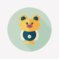 teddy bear flat icon with long shadow N38