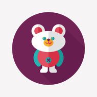 teddy bear flat icon with long shadow N39