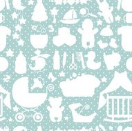 Sweet Newborn Baby boy seamless pattern Polka dot