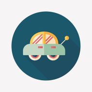 toy car flat icon with long shadow N56