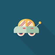 toy car flat icon with long shadow N58
