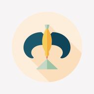 Balancing bird flat icon with long shadow N14