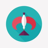 Balancing bird flat icon with long shadow N15